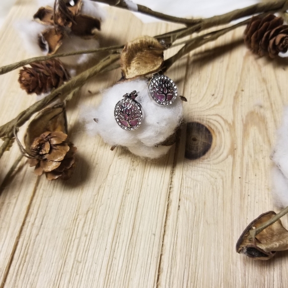 🌳🌳Beautiful Purple Fire Opal Earrings 🌳🌳 - Picture 9 of 10